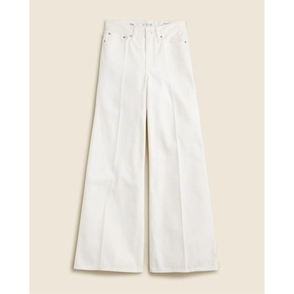 NWT J. Crew Women's High-Rise‎ Superwide-Leg Jeans White Size 24 Preppy